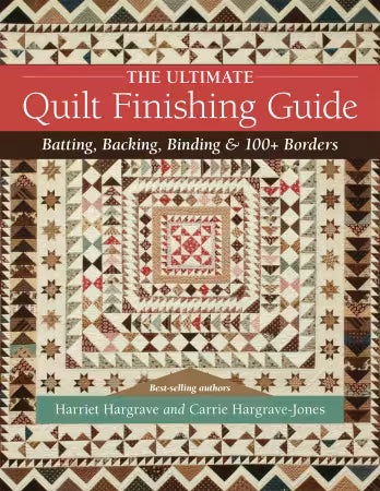 The Ultimate Quilt Finishing Guide book cover featuring detailed quilting and binding techniques by Harriet Hargrave.
