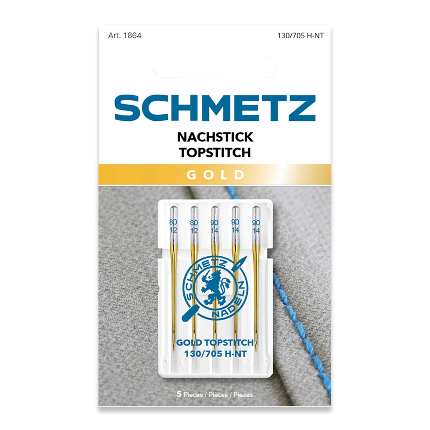 Schmetz Topstitch 90/14 Sewing Machine Needles 5-Pack SKU #1863