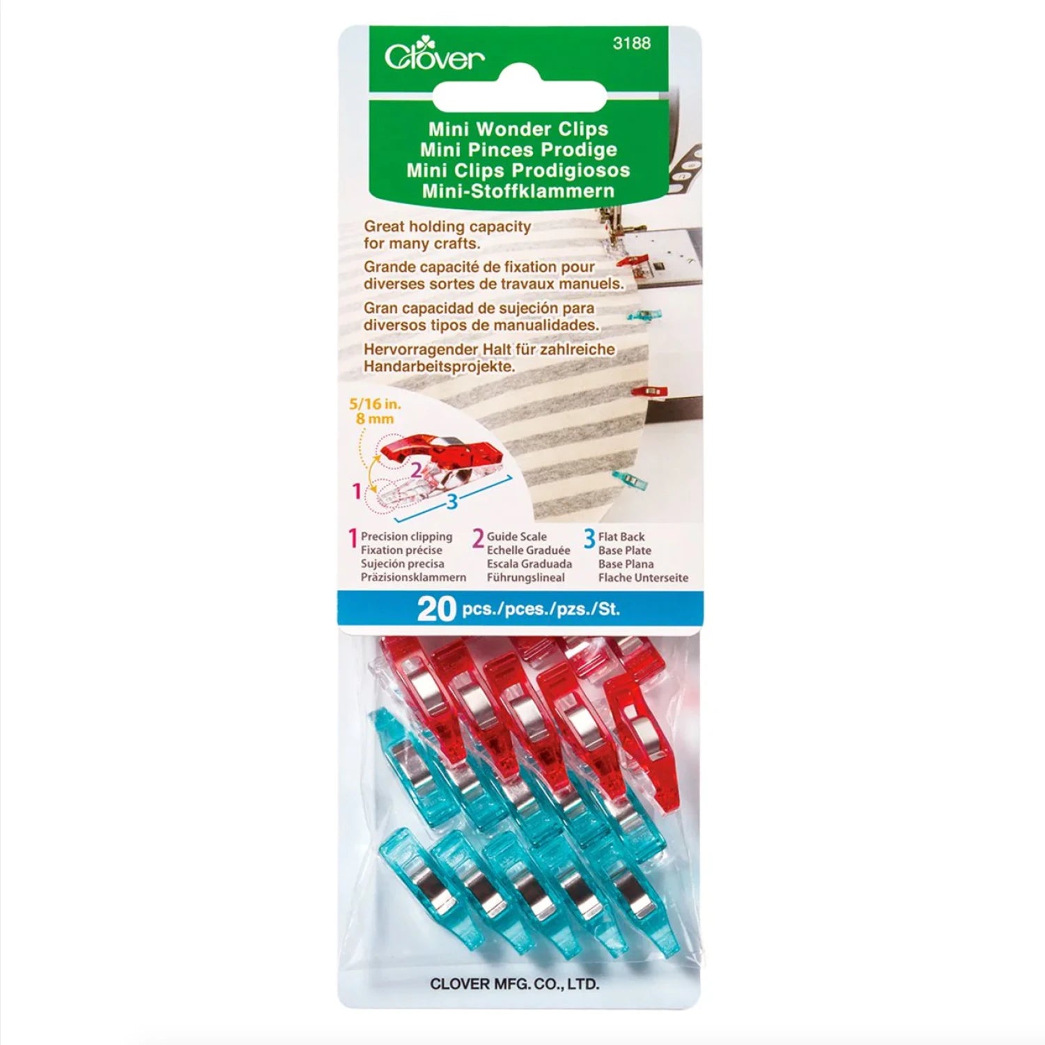 Clover Mini Wonder Clips - 20 Pack (3188CV)