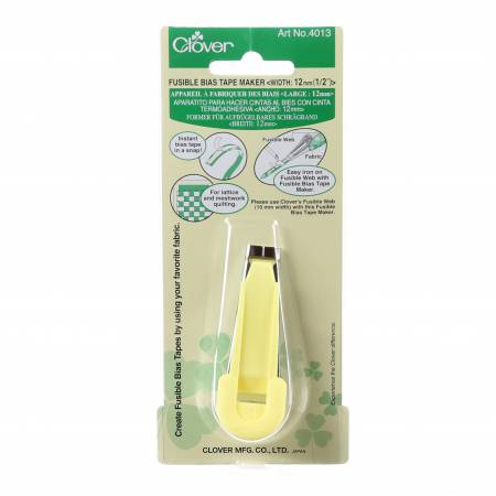 Clover 4013 Fusible Bias Tape Maker 1/2 inch 12mm for quilting and applique