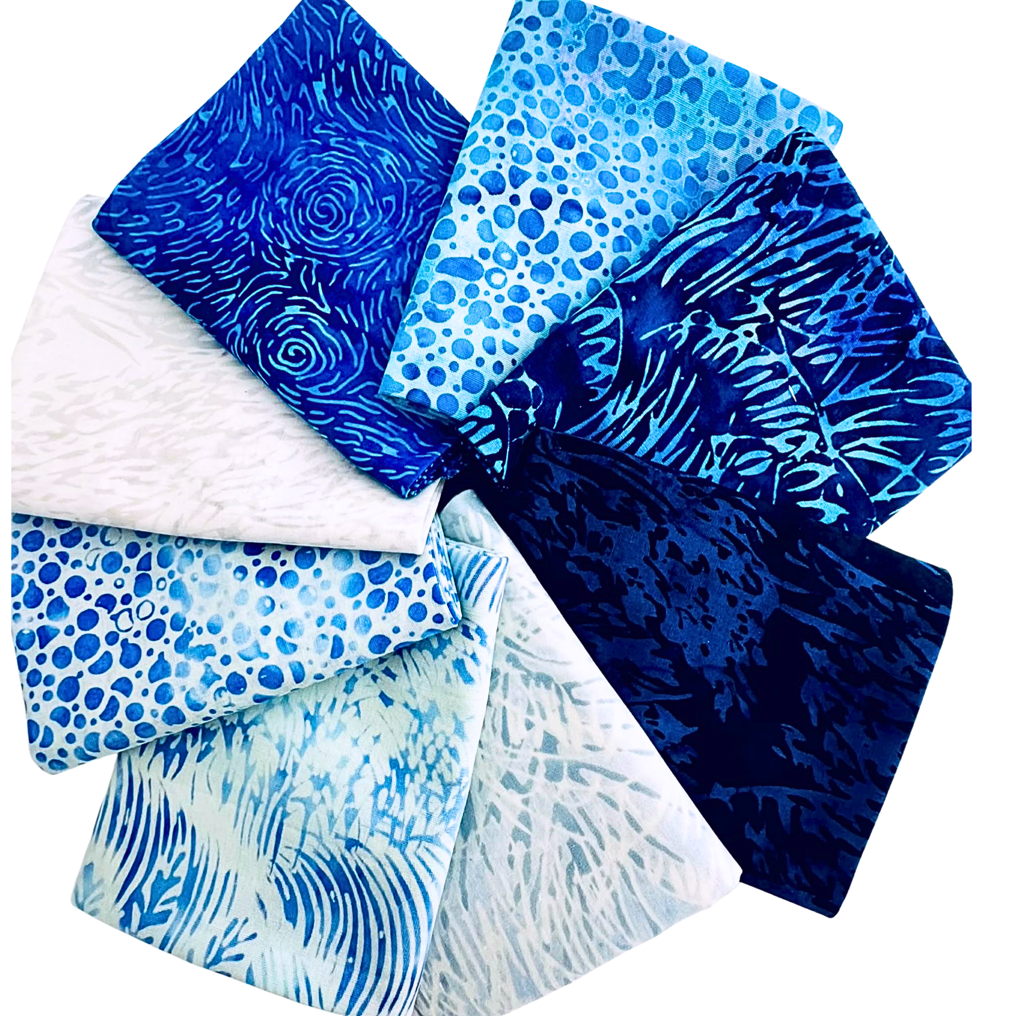 8-Piece Fat Quarter Bundle - From Starry Night by Kathy Engle For Island Batik