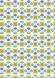 Lewis & Irene Flower Child Fab Floral Circles on Yellow SKU A438.1