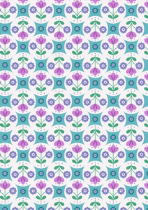 Lewis & Irene Flower Child Fab Floral Circles on Blue SKU A438.2