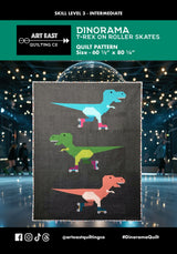 Dinorama T-Rex on Roller Skates Quilt Pattern by Art East Quilting Co