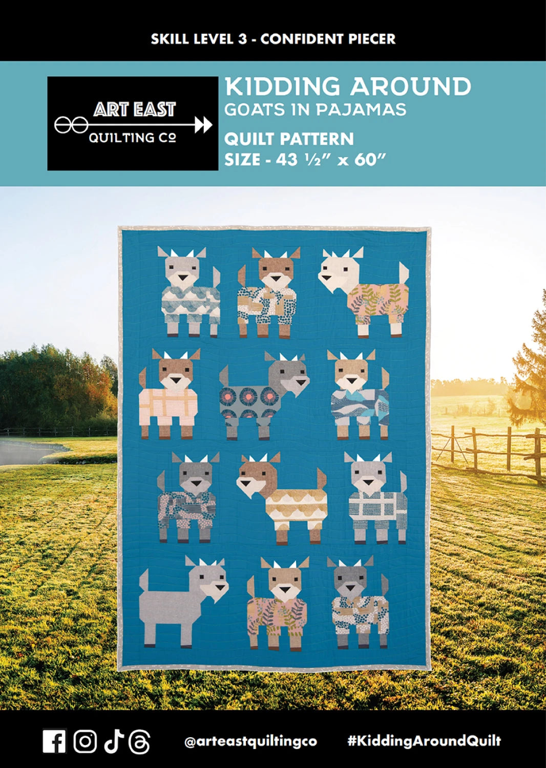 Kidding Around Goats in Pajamas Quilt Pattern by Art East Quilting Co
