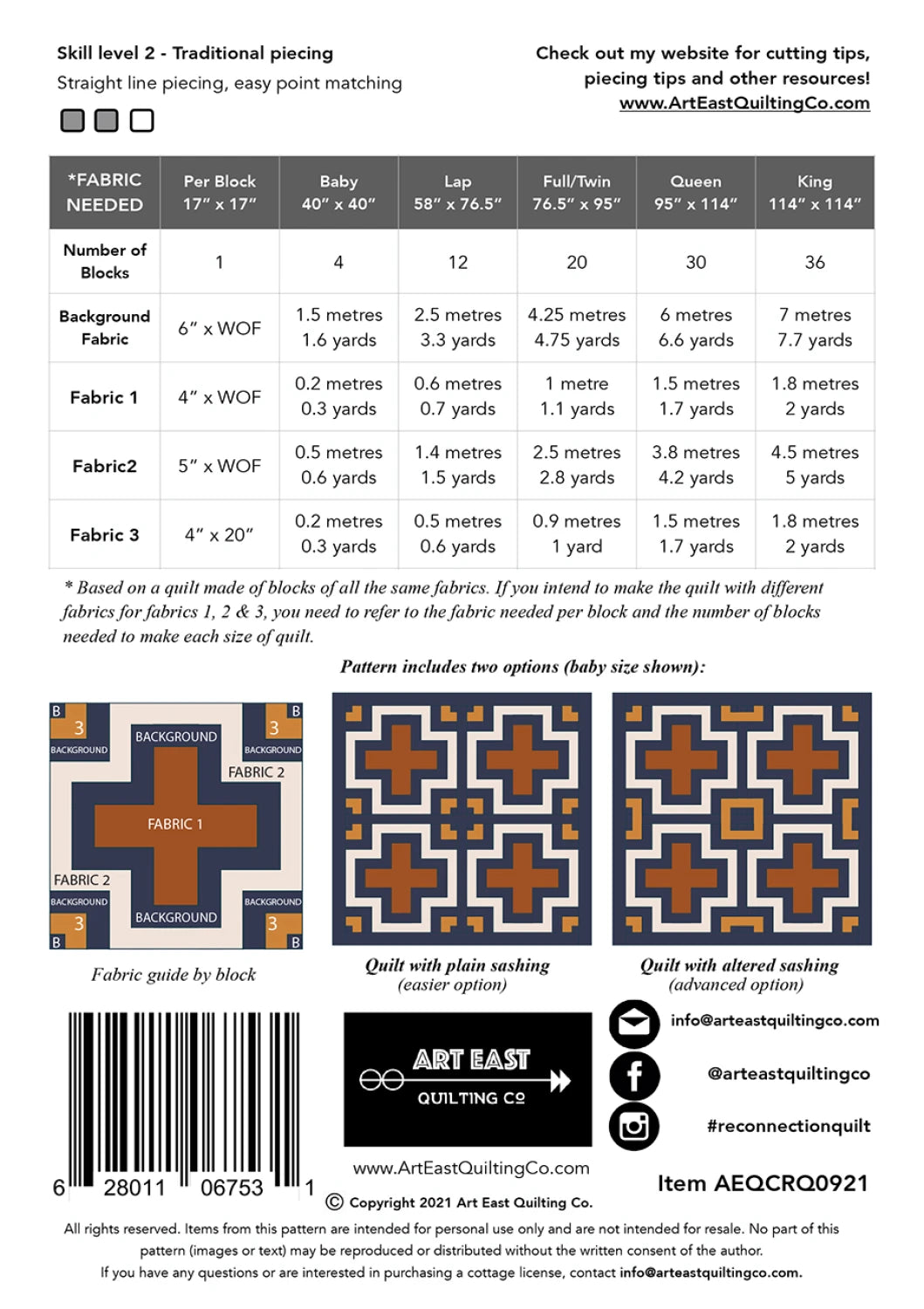 Reconnection Quilt Pattern by Art East Quilting Co