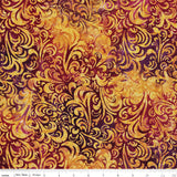 Twirl & Swirl Bright Future BT21900-269 batik fabric by Riley Blake Designs with ruler showing print scale