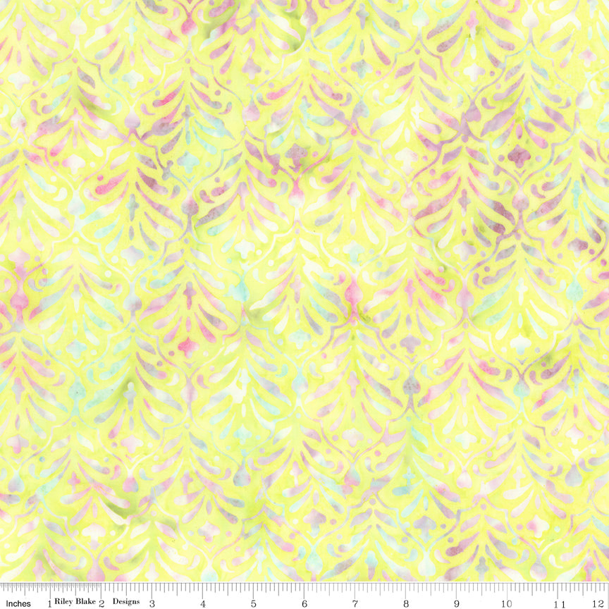 Expressions Batiks by Riley Blake Designs, Tjaps Landscape Floreale - BT23211-192-Pink Lemonade