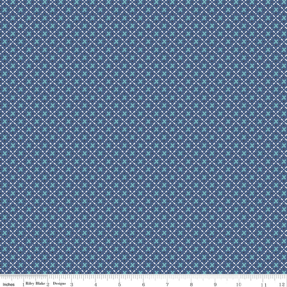 Bee Plaids by Lori Holt of Bee in My Bonnet for Riley Blake Designs, Barn Dance--Denim