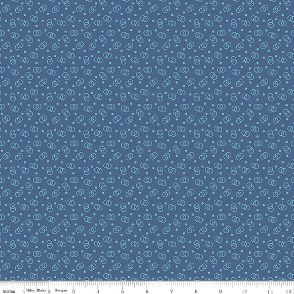 Bee Dots by Lori Holt C14175 Lucille--Denim