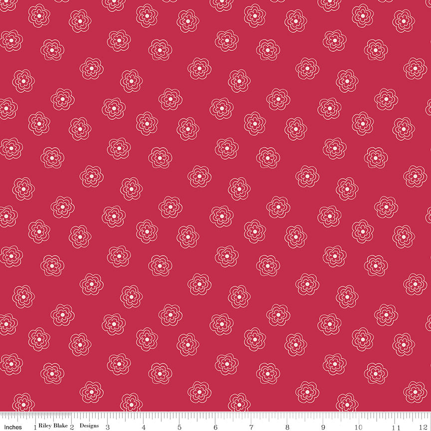 Bee Dots by Lori Holt C14180 Rose--Berry