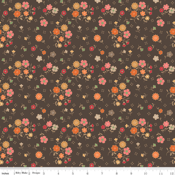 Autumn Raisin Floral Yardage by Lori Holt of Bee in My Bonnet SKU# C14650-RAISIN