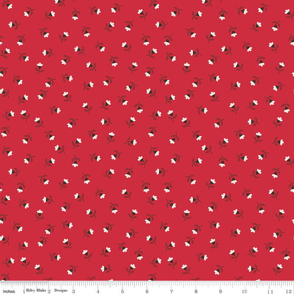 Autumn Riley Red Blossom Yardage by Lori Holt of Bee in My Bonnet SKU# C14654-RILEYRED