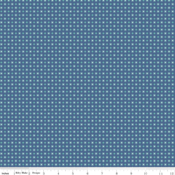 Autumn Denim Dots Yardage by Lori Holt of Bee in My Bonnet SKU# C14657-DENIM