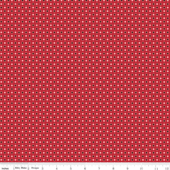 Autumn Schoolhouse Dots Yardage by Lori Holt of Bee in My Bonnet SKU# C14657-SCHOOL