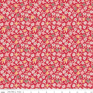 Autumn Riley Red Cosmos Yardage by Lori Holt of Bee in My Bonnet SKU# C14659-RILEYRED