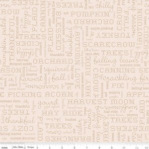 Autumn Latte Words Yardage by Lori Holt of Bee in My Bonnet SKU# C14667-LATTE