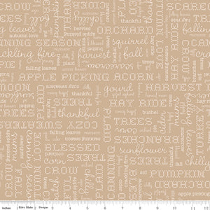 Autumn Tea Dye Words Yardage by Lori Holt of Bee in My Bonnet SKU# C14667-TEADYE