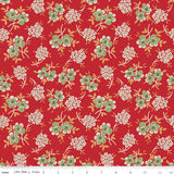 Lori Holt Home Town Holiday Floral Schoolhouse red quilting fabric C14900-SCHOOL