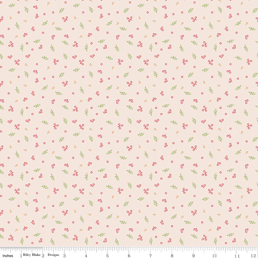 Lori Holt Home Town Holiday Berries Latte quilting fabric C14918-LATTE