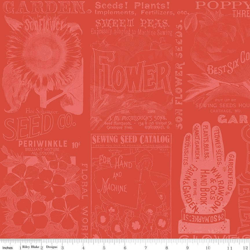 Sewing Seeds by J Wecker Frisch for Riley Blake Designs, SKU C15690-RED