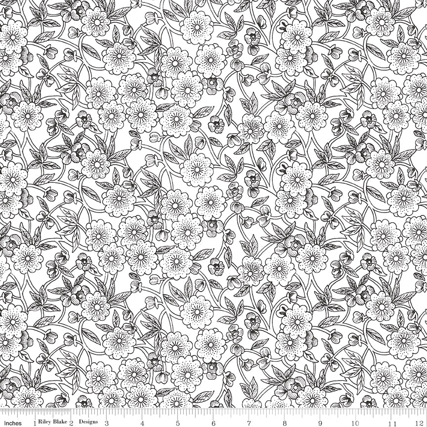 Sewing Seeds by J Wecker Frisch for Riley Blake Designs, SKU C15692-WHITE