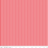 Riley Blake C495-RED 1/8" Stripe Fabric