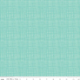 Aqua blue tone-on-tone fabric by Riley Blake Designs with a white sketched irregular grid pattern. Includes a 12-inch ruler at the bottom for scale.