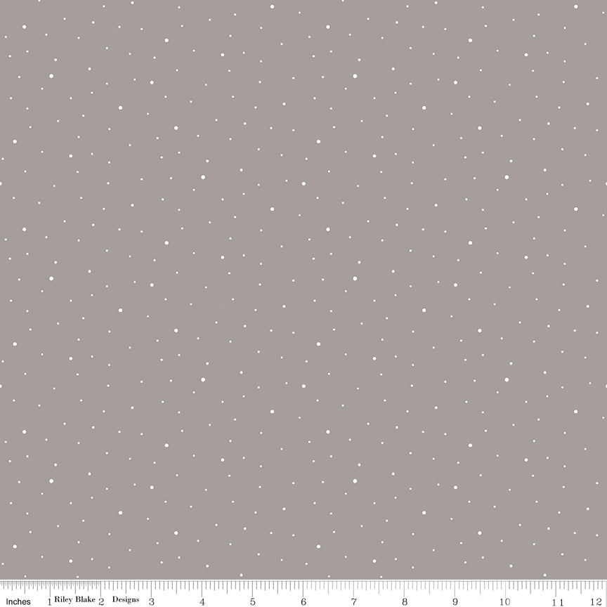 Dapple Dot Riley Gray quilting cotton fabric by Riley Blake Designs C640-RILEYGRAY