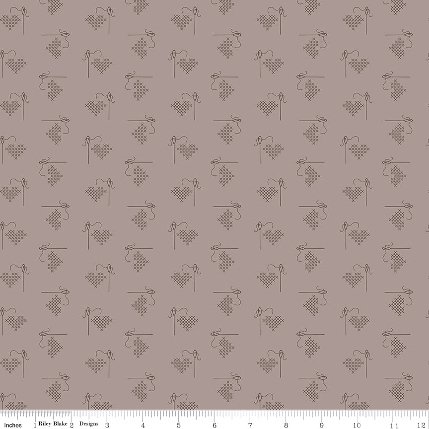 Bee Basics Heart Pewter by Lori Holt of Bee in My Bonnet for Riley Blake Designs