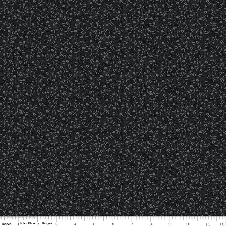 Riley Blake Floret Cottons SKU C675-BLACK