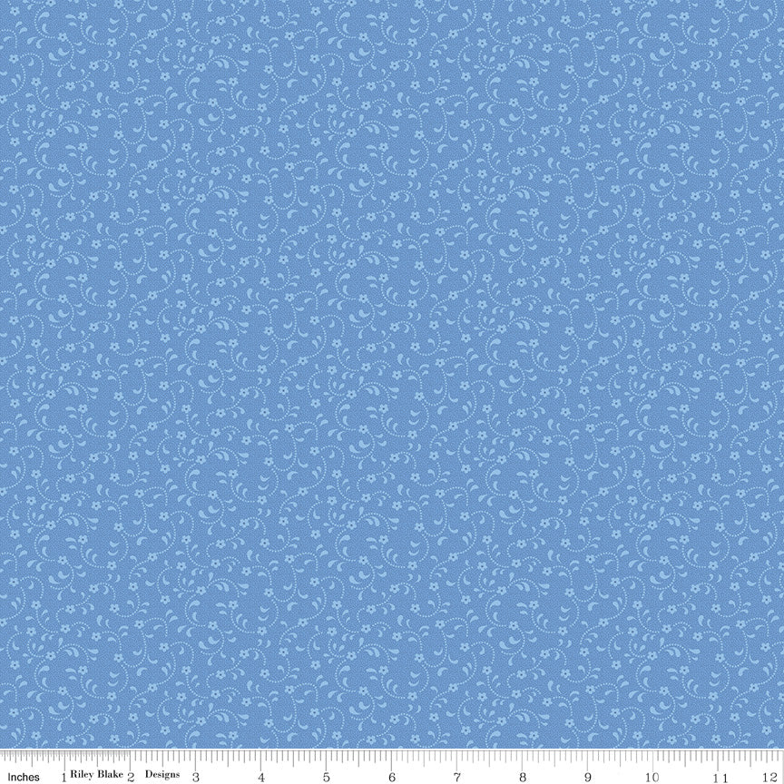 Riley Blake Floret Cottons SKU C675-CORNFLOWER