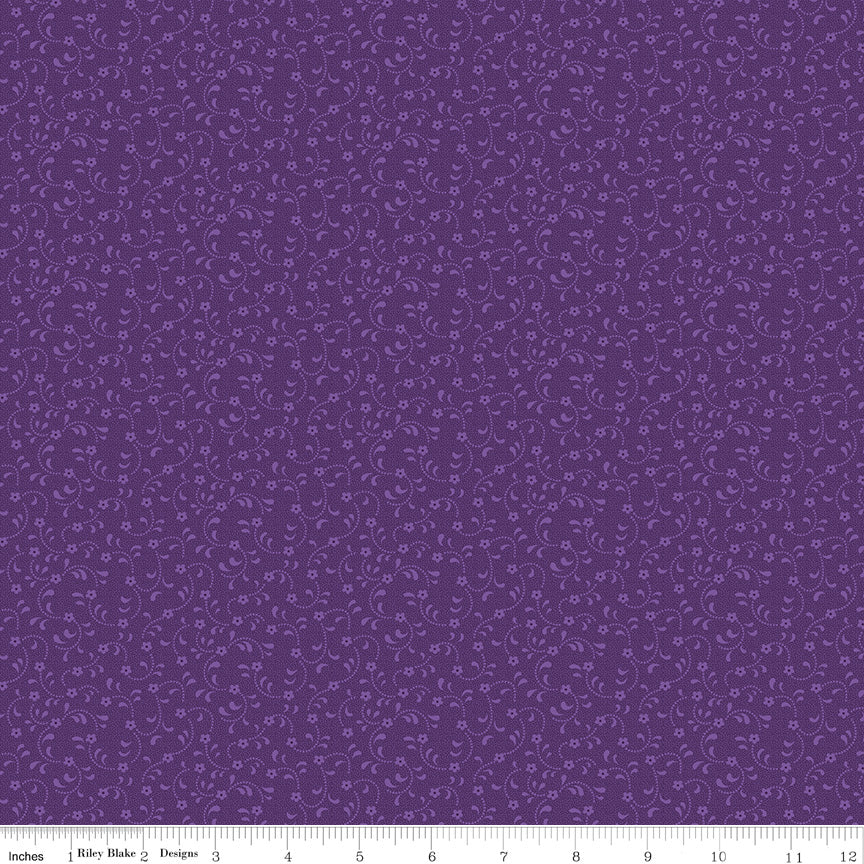 Riley Blake Floret Cottons SKU C675-EGGPLANT