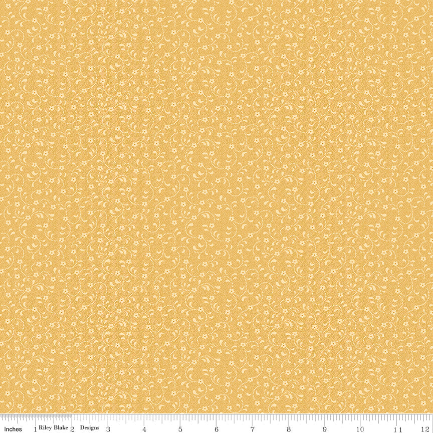 Riley Blake Floret Cottons SKU C675-OCHRE