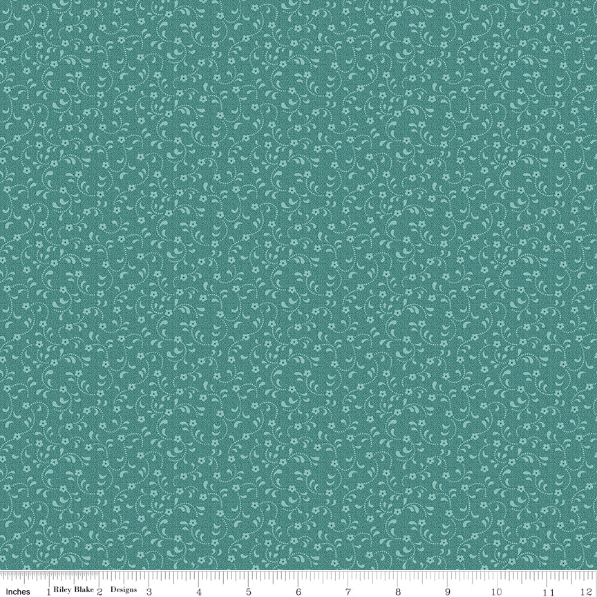 Riley Blake Floret Cottons SKU C675-TEAL