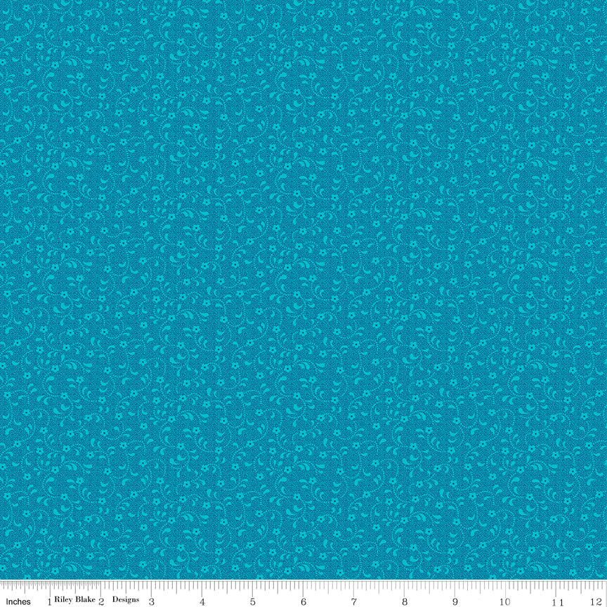 Riley Blake Floret Cottons SKU C675-TURQUOISE