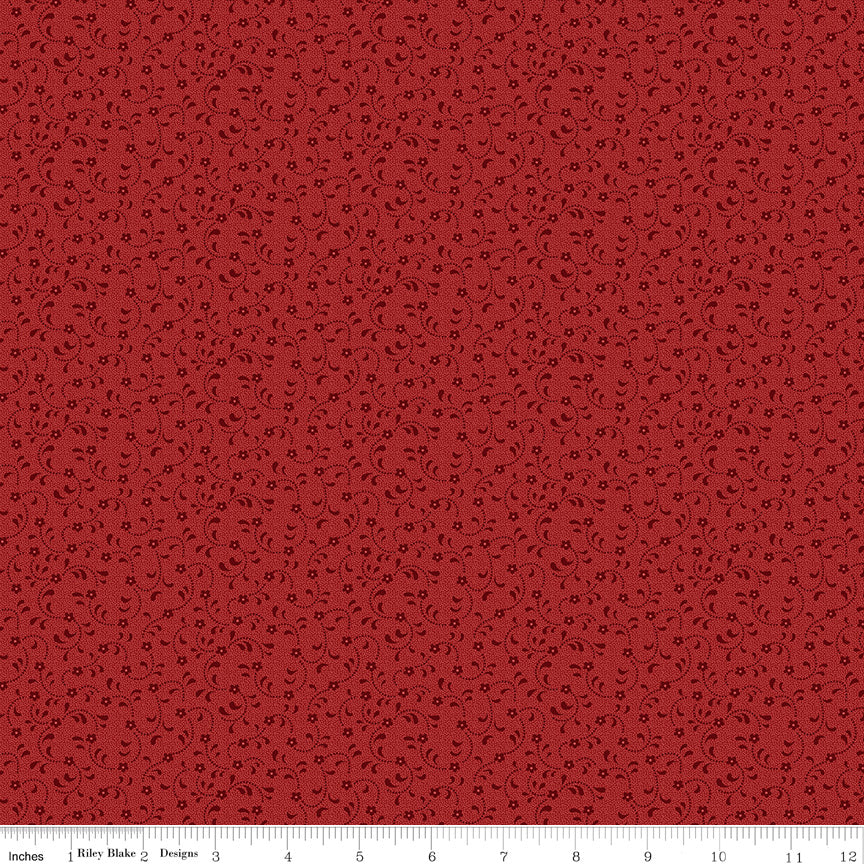 Riley Blake Floret Cottons SKU C675-WAGONRED