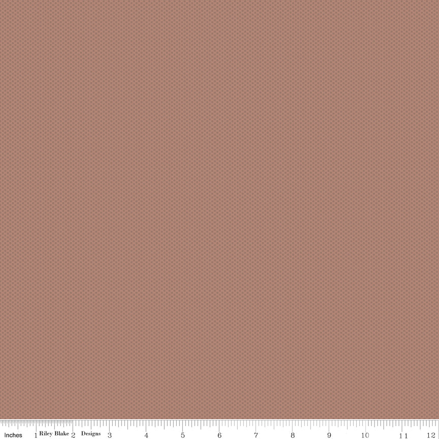 Riley Blake Designs C120-Gingersnap Confetti Cottons fabric featuring a smooth, solid warm ginger-brown color.
