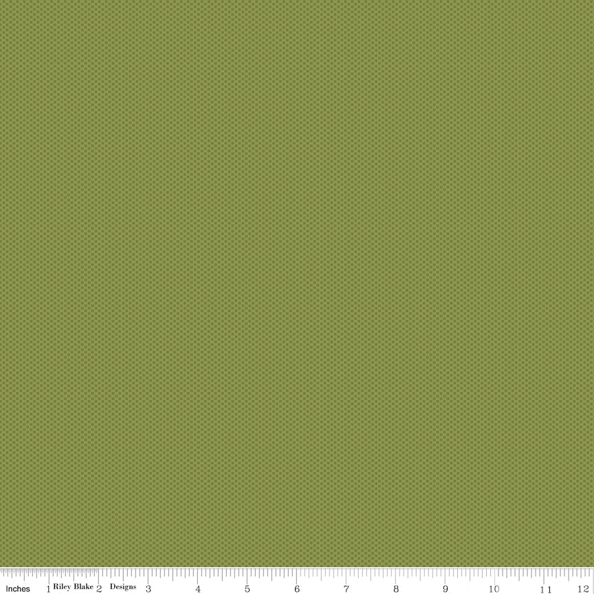 POParazzi Olive C805-OLIVE tonal green quilting cotton fabric by Riley Blake Designs with ruler