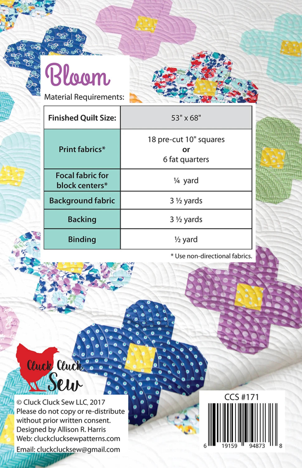 Bloom Quilt Pattern by Cluck Cluck Sew SKU CCS171