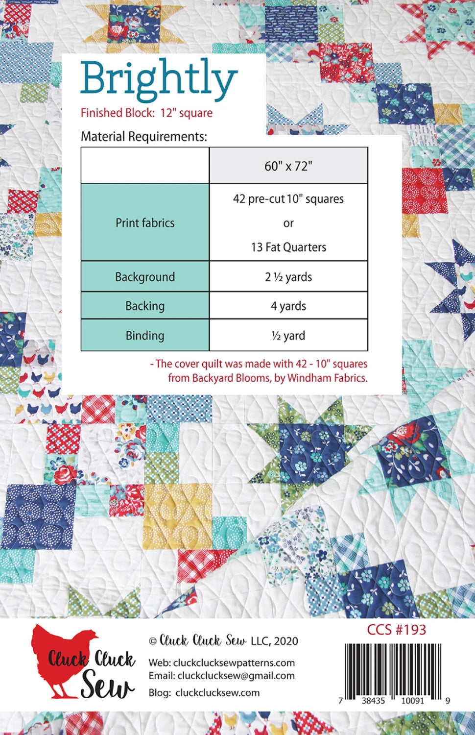 Brightly Quilt Pattern by Cluck Cluck Sew SKU CCS193