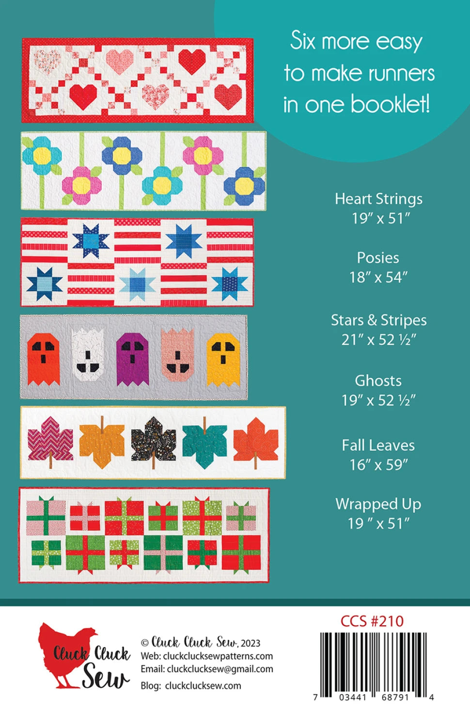 Modern Holiday 2 Table Runners Pattern Booklet by Cluck Cluck Sew SKU CCS210