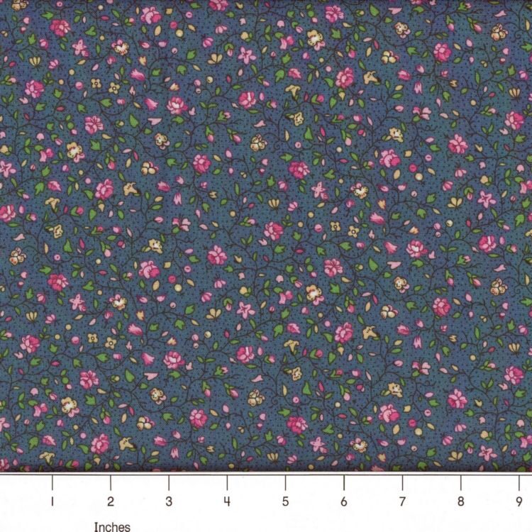 Country Floral 01-Navy Quilting Cotton - 100% Cotton