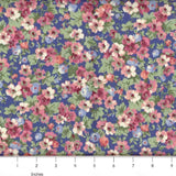 Country Floral 08-Blue Quilting Cotton - 100% Cotton