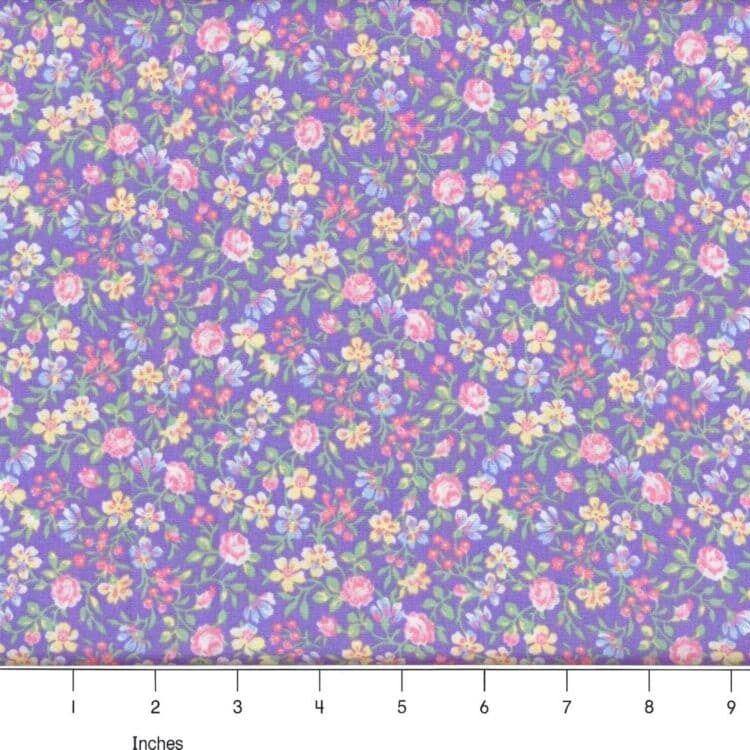 Country Floral 12-Purple Quilting Cotton - 100% Cotton