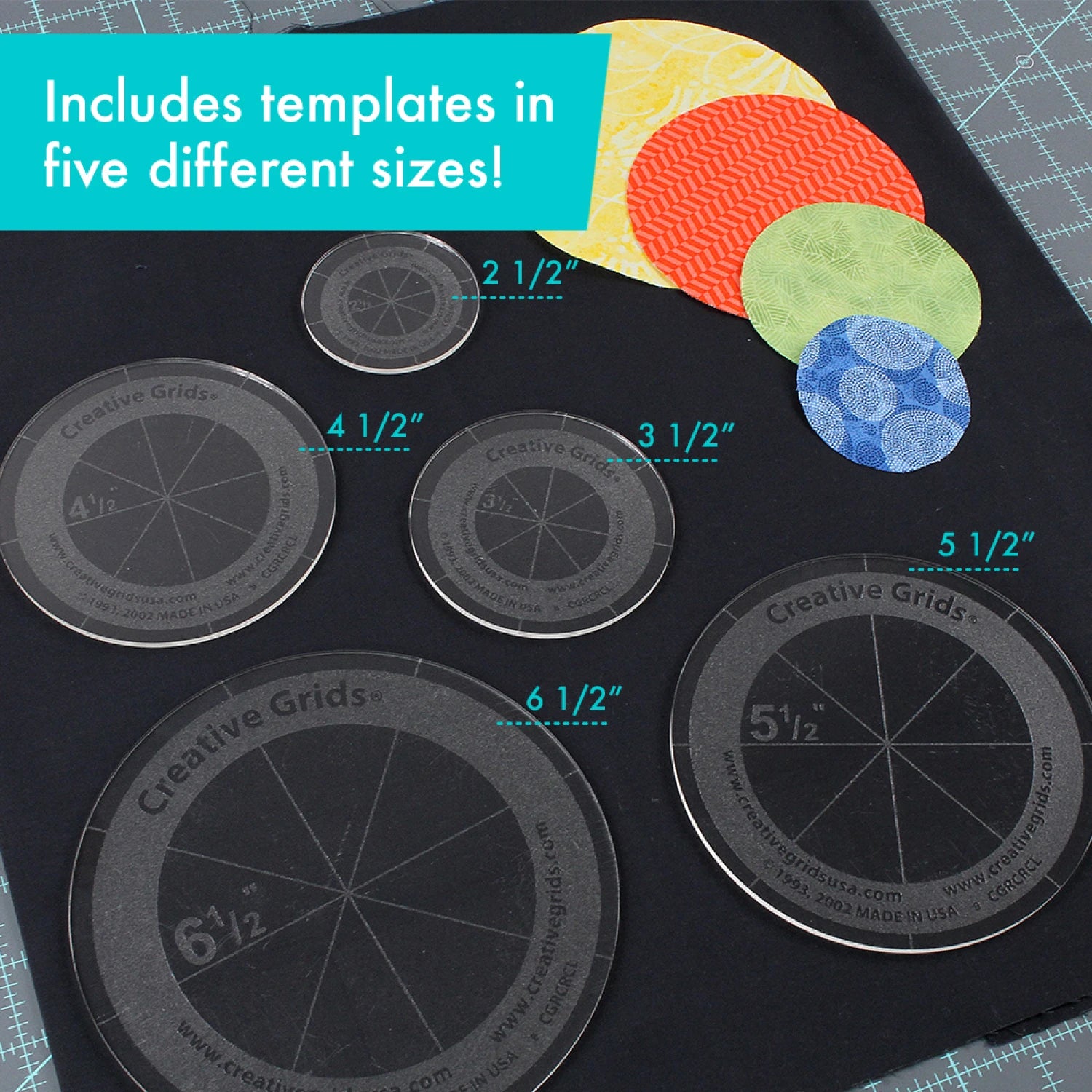 Creative Grids® Quilt Ruler - Set of 5 Circles (CGRCRCL)