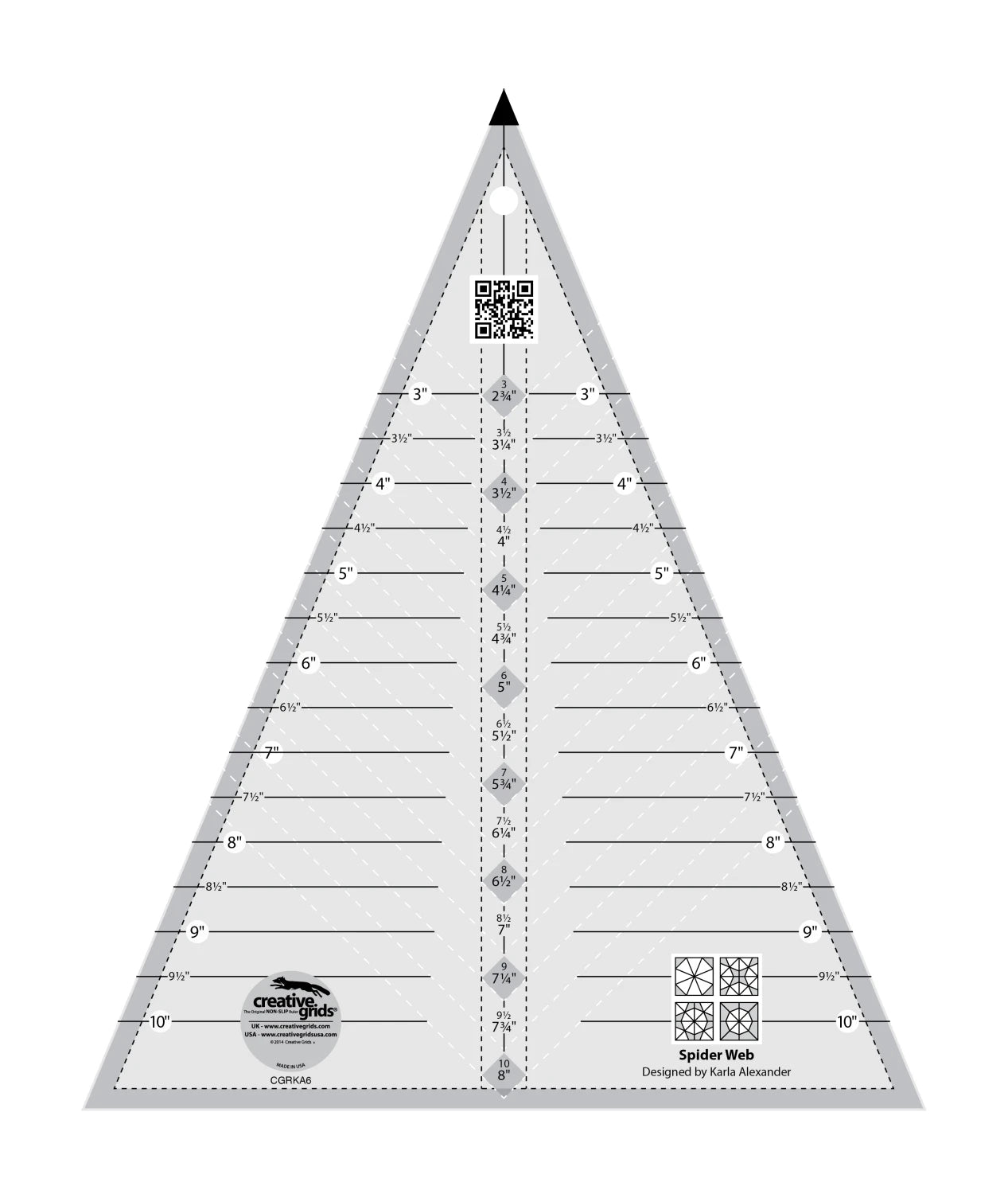 Creative Grids CGRKA6 Spider Web Quilt Ruler