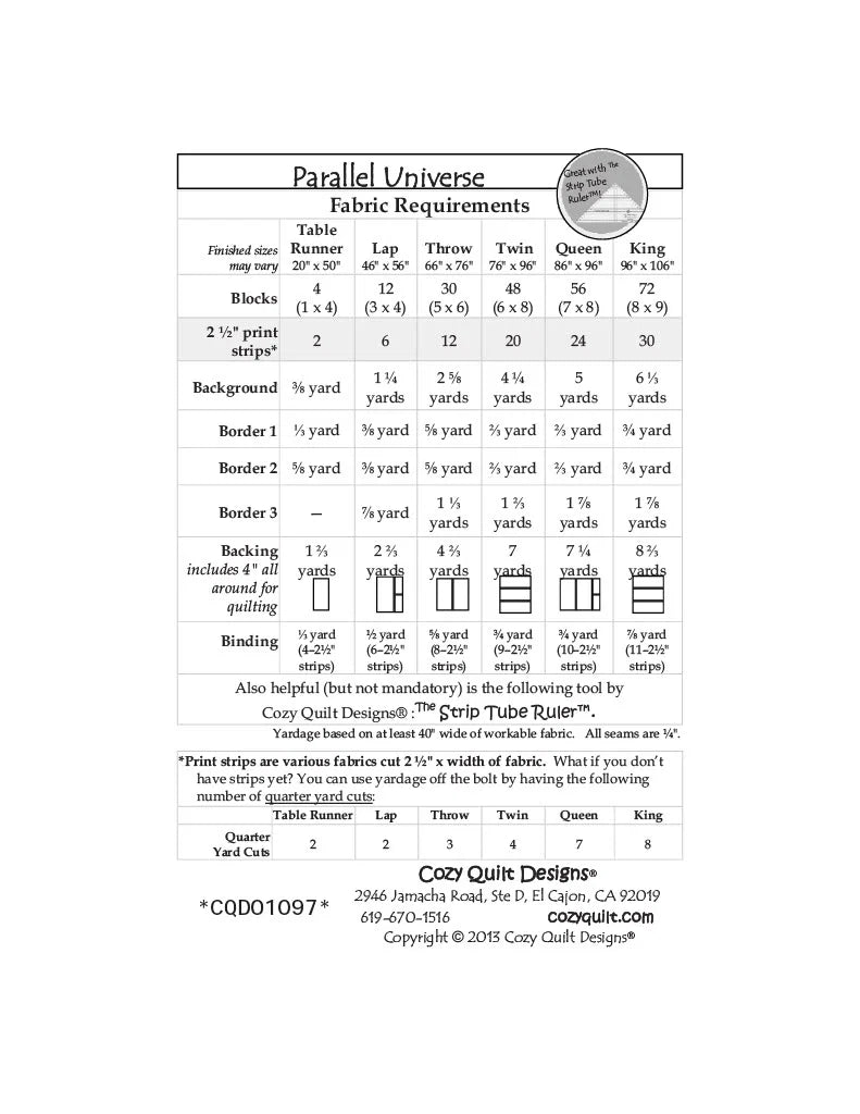 Cozy Quilt Designs Parallel Universe Pattern