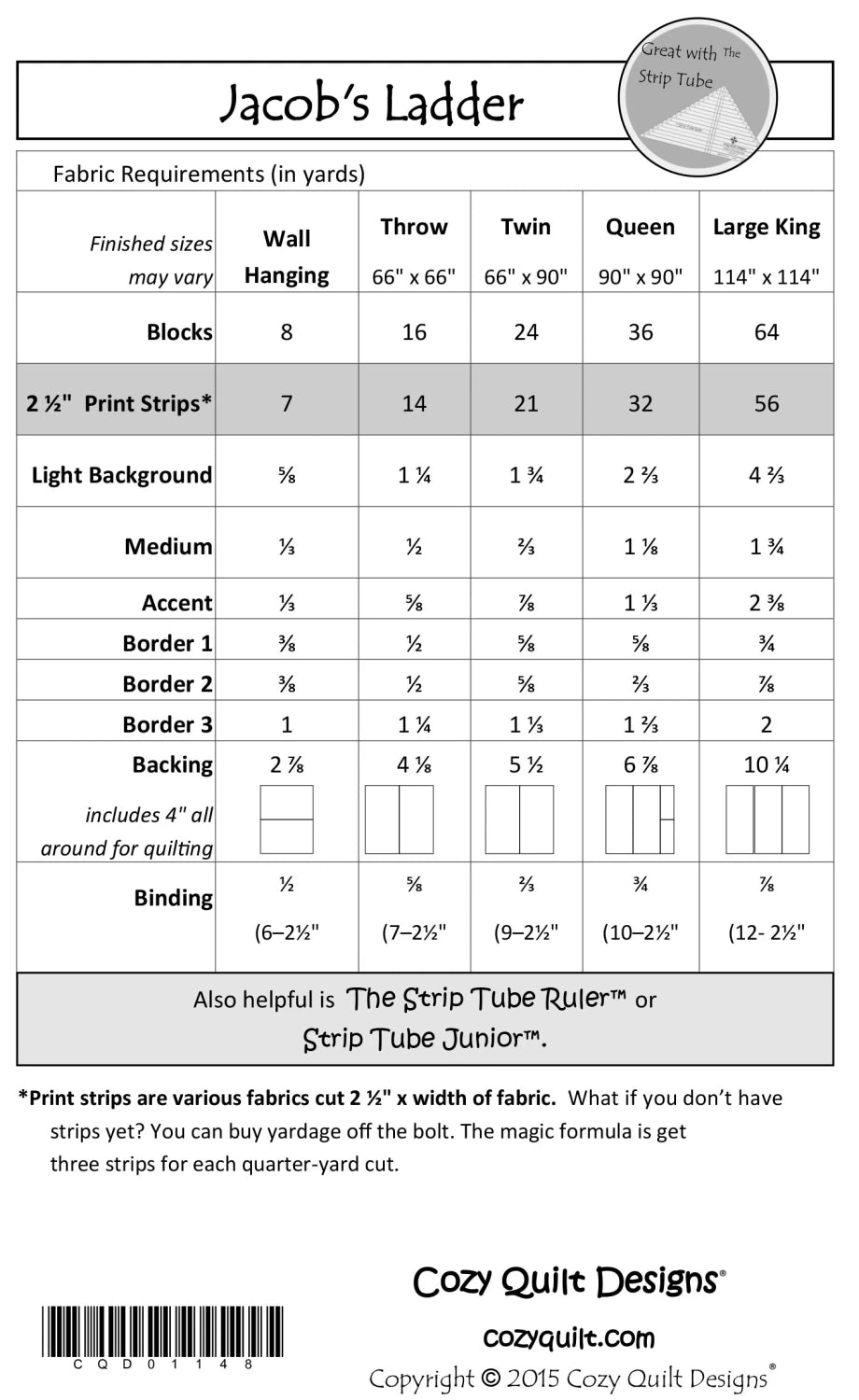 Cozy Quilt Designs Jacob's Ladder Pattern