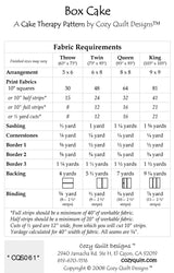 Cozy Quilt Designs Box Cake Pattern